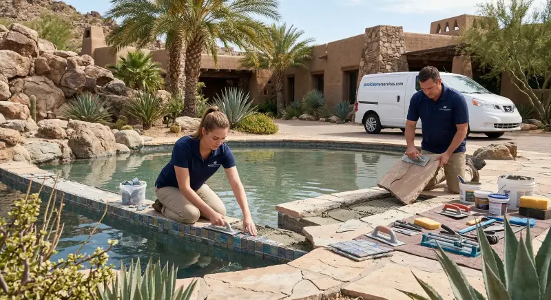 Professional pool care team